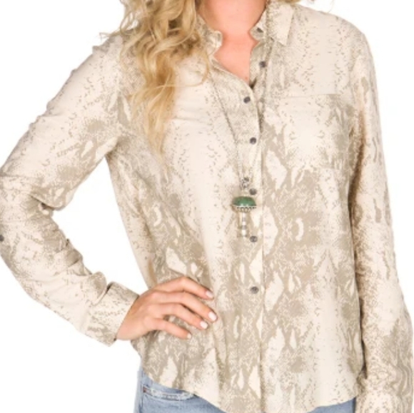 Dear John snake print button down size xs - Picture 1 of 8